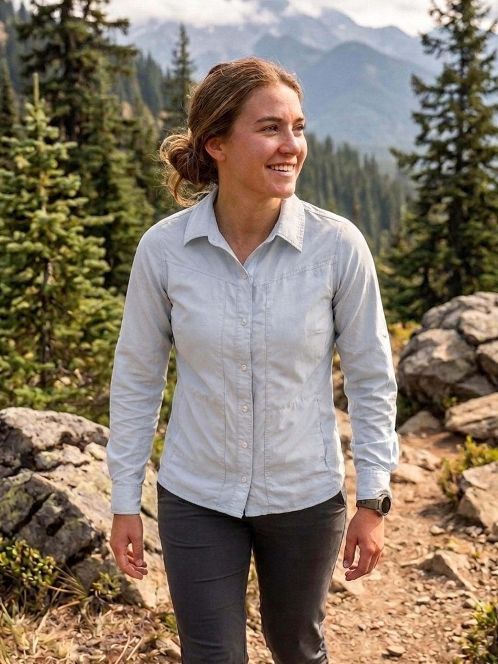 Simms Shirt Womens S Fishing Long Sleeve Stretch Vented Outdoor Hiking Camping